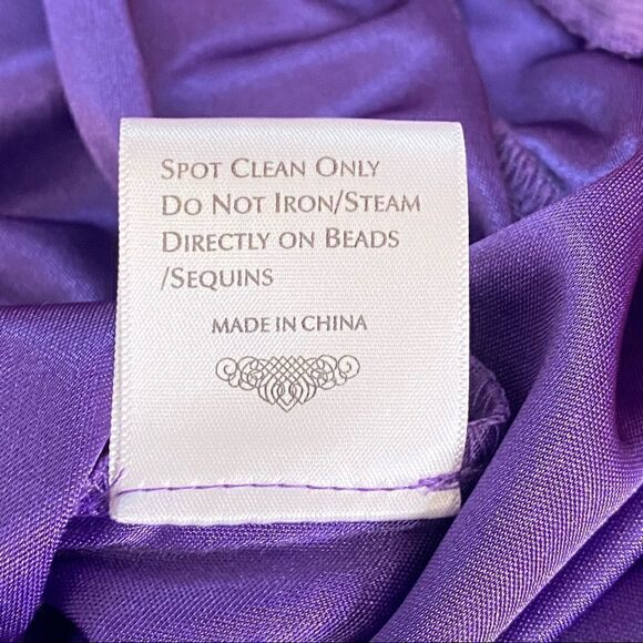 Sue Wong Purple Embellished One Shoulder Knee Length dress size 6 - Picture 8 of 9